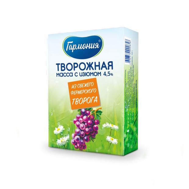 

Масса творожная «Гармония» с изюмом 4,5%, 180 г