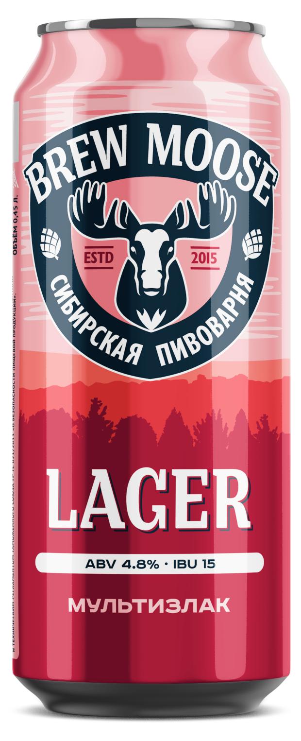 

Пивной напиток Brew Moose светлый мультизлак 4,8%, 450 мл
