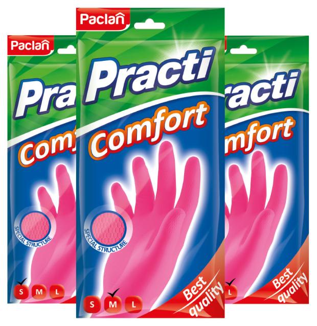 

Перчатки хозяйственные PACLAN Comfort резиновые, р S,M,L