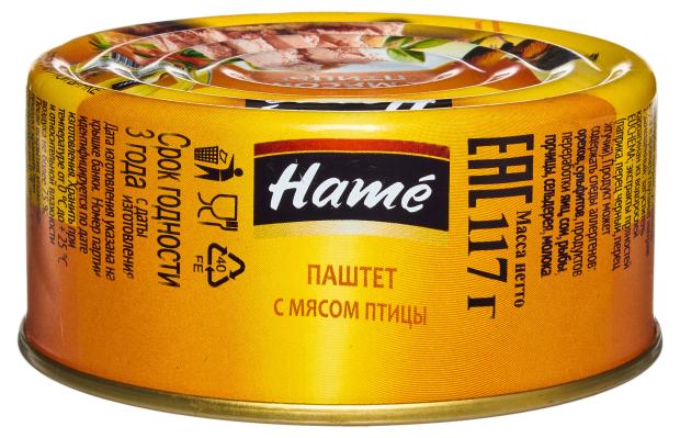 

Паштет Hame с мясом птицы, 117 г