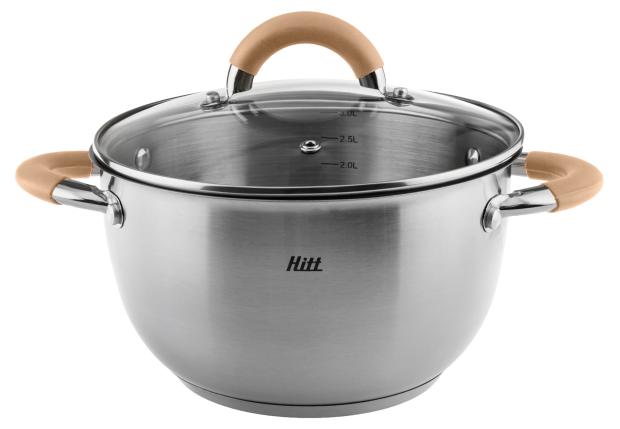 

Кастрюля Hitt Organic стеклянная крышка индукция, 1,8 л 16 см