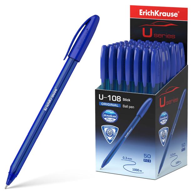 

Ручка шариковая ErichKrause U-108 Original Stick 1.0 Ultra Glide Technology, синий