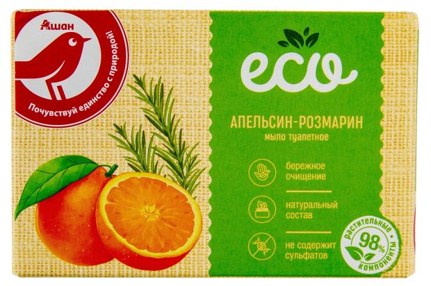 Мыло туалетное АШАН Красная птица ЭКО с ароматом апельсина и розмарина, 90 г