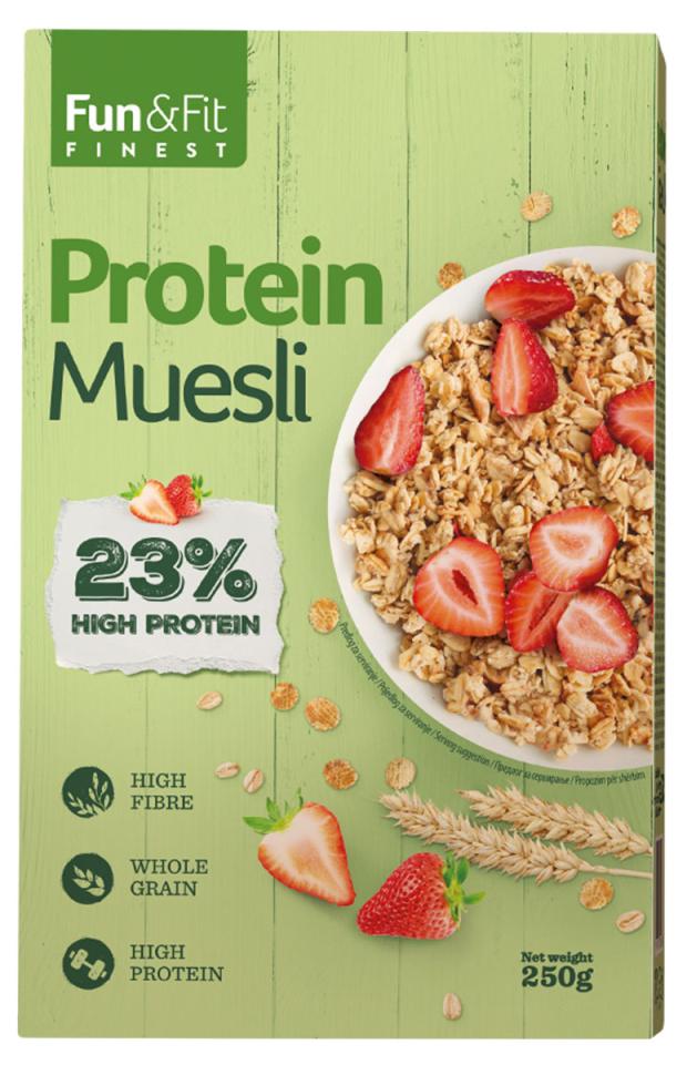 

Мюсли Fun&Fit с клубникой белка 23%, 250 г