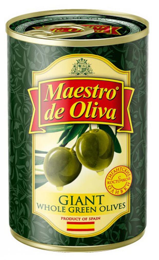 Оливки Maestro de Oliva Гигант с косточкой, 420 г