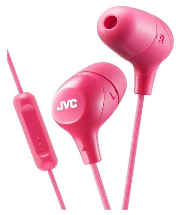 Наушники JVC HA-FX38M с микрофоном и пультом розовые