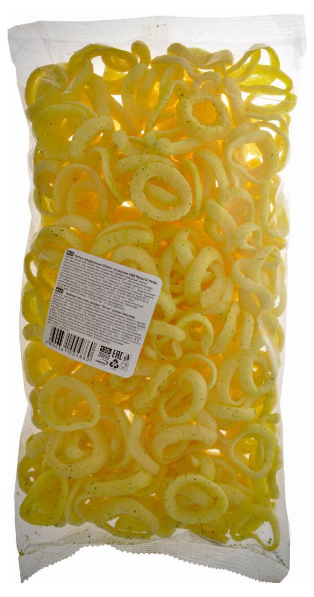 Чипсы Drive воздушные кольца со вкусом сметаны и лука, 120 г
