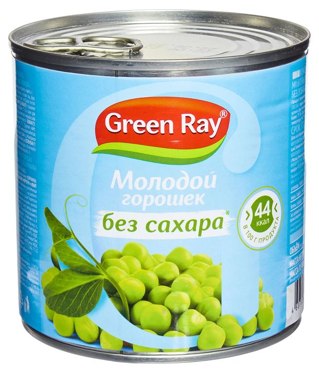 горошек green ray 450 г Горошек зеленый Green Ray без сахара, 425 мл