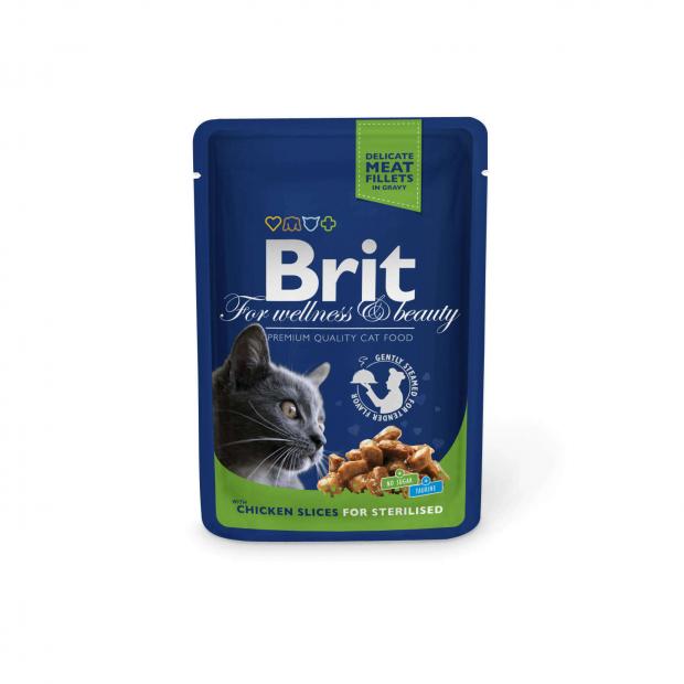 

Корм для стерилизованных кошек Brit Premium с курицей, 85 г