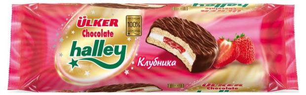 

Печенье-сэндвич Ulker Halley из маршмеллоу и клубничным джемом, 224 г