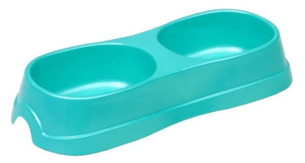 

Миска для животных HOMECAT Atlantis двойная 2 х 300 мл голубой перламутр, 28х12,5х5 см