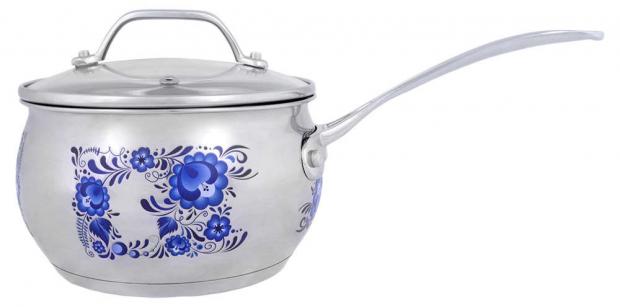 

Ковш с крышкой Hitt Гжель для индукционных плит, 2 л