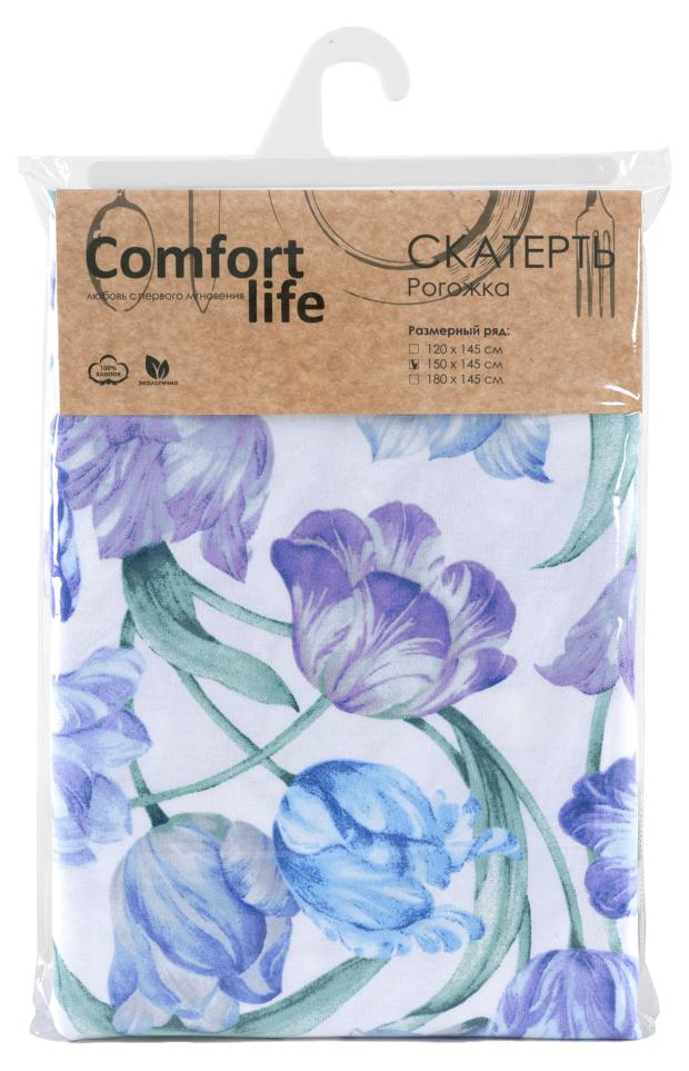 

Скатерть Comfort Life Тюльпаны рогожка, 180х145 см