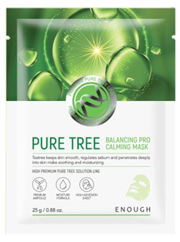 Маска тканевая для лица Enough Pure Tree Balancing Pro с экстрактом чайного дерева, 25 г