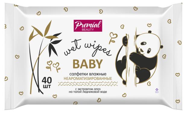 

Салфетки влажные для детской гигиены Premial неароматизированые, 40 шт