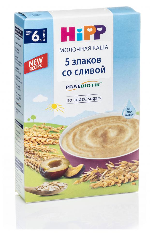 

Каша молочная HiPP 5 злаков с черносливом и пребиотиками с 6 мес. БЗМЖ, 250 г