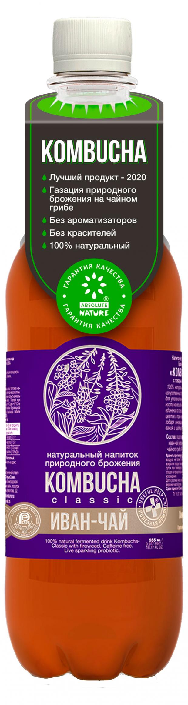 

Напиток натурального брожения Absolute Nature Kombucha-Classic Иван-Чай безалкогольный, 500 мл