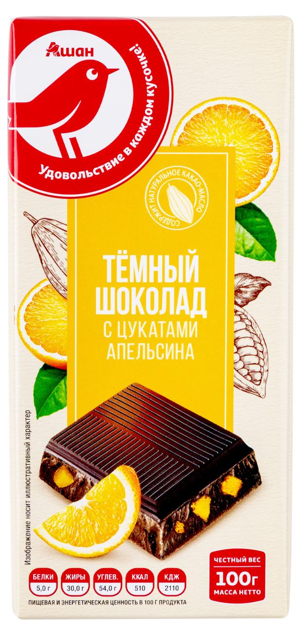 

Шоколад АШАН Красная птица темный с апельсином, 100 г