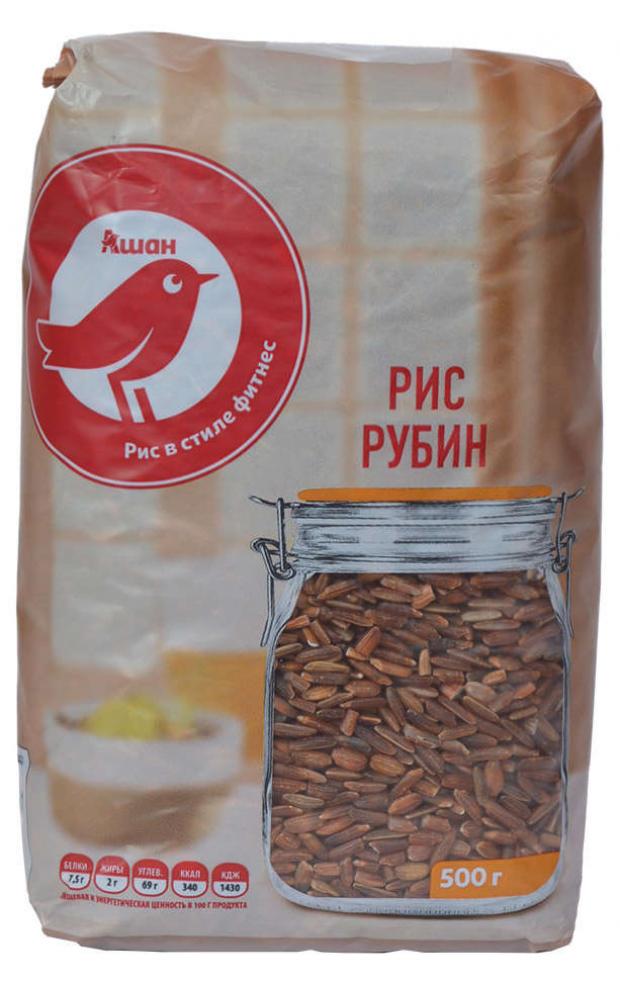 Рис красный АШАН Красная птица Рубин, 500 г
