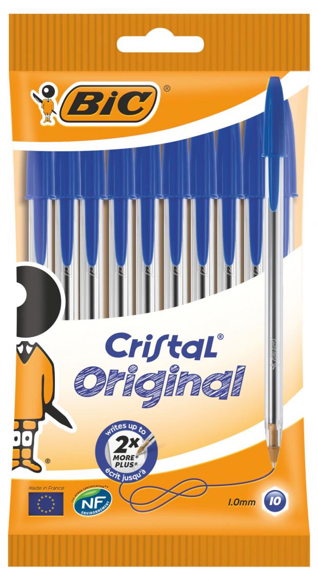 Ручка шариковая BIC Cristal Original синяя, 10 шт