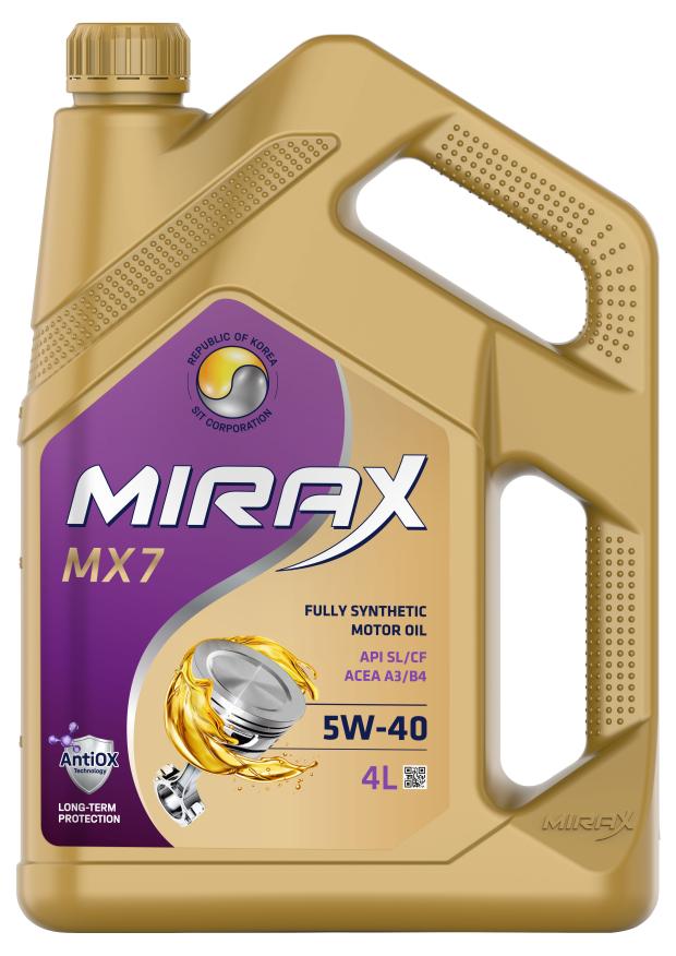 

Масло моторное Mirax MX7 5W40 SL/CF,A3/B4, 4 л