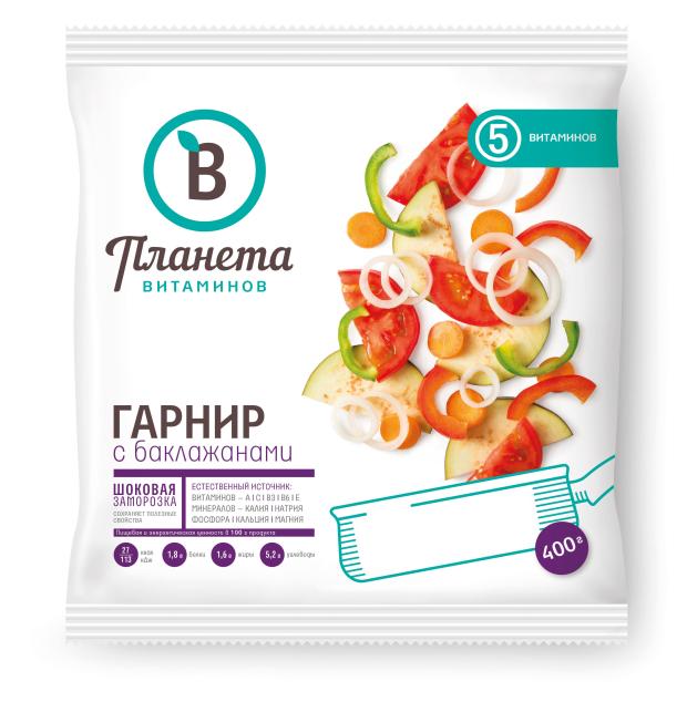 Смесь овощная Планета Витаминов Гарнир с баклажанами Соте замороженная, 400 г
