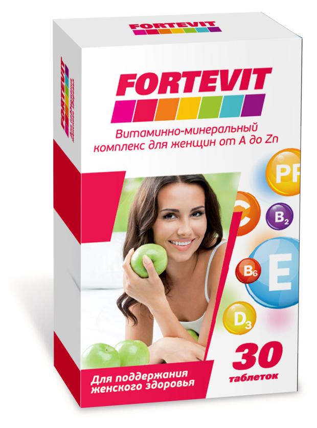 Витаминно-минеральный комплекс для женщин Fortevit от А до Цинка, 30 шт