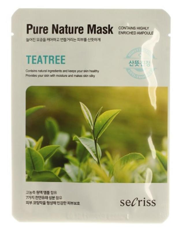 

Маска тканевая для лица Anskin Secriss Pure Nature с экстрактом чайного дерева, 25 г