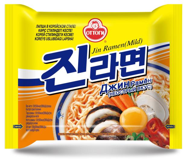 Лапша Ottogi Джин рамен не острая, 120 г