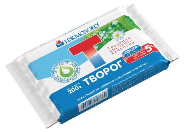 Творог Ижмолоко 5% БЗМЖ, 200 г