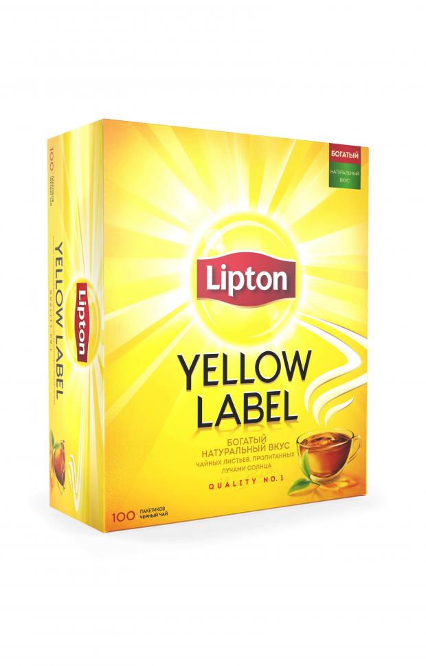 

Чай черный Lipton Yellow label в пакетиках, 100х2 г