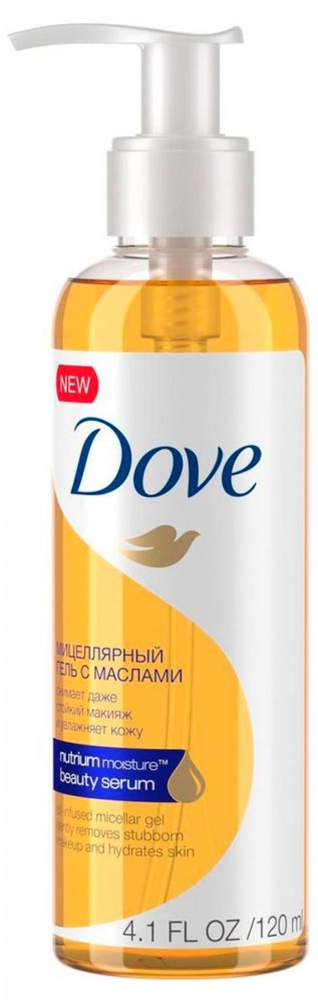 Мицеллярный гель для снятия макияжа Dove с маслами, 120 мл