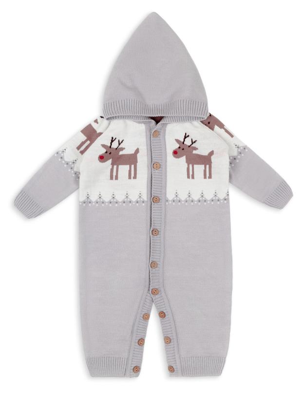 

Комбинезон детский Amarobaby вязаный Christmas серый
