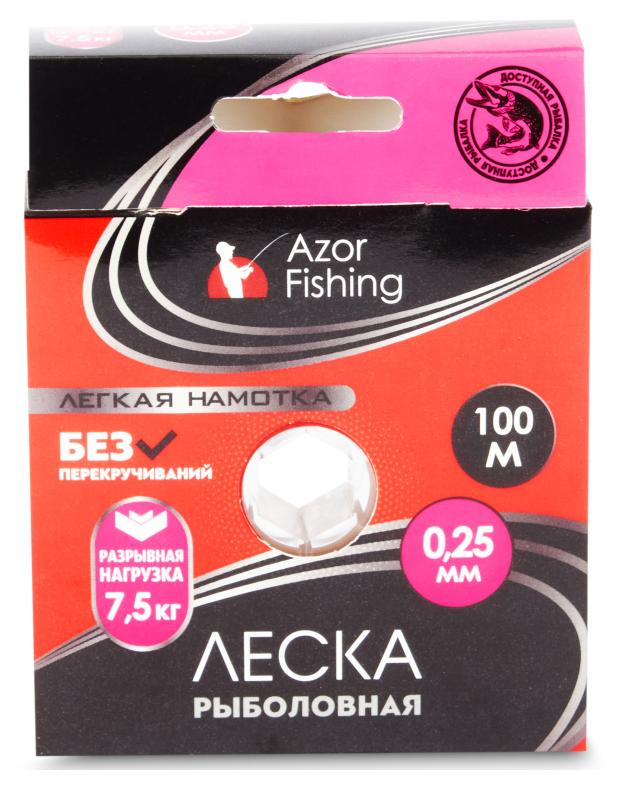 Леска Azor Fishing Легкая намотка 0,25 мм, 100 м жерлица рыболовная оснащенная 210мм кат 75мм груз 7г леска 10м 0 4мм пов 250мм azor fishing