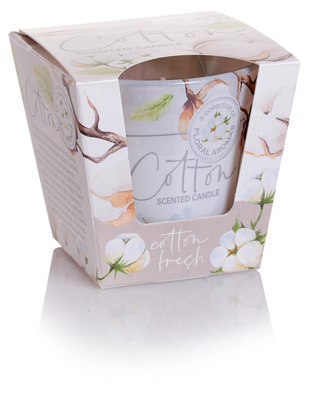 Свеча Bartek candles ароматизированная в стакане Хлопок, 9х8,5 см