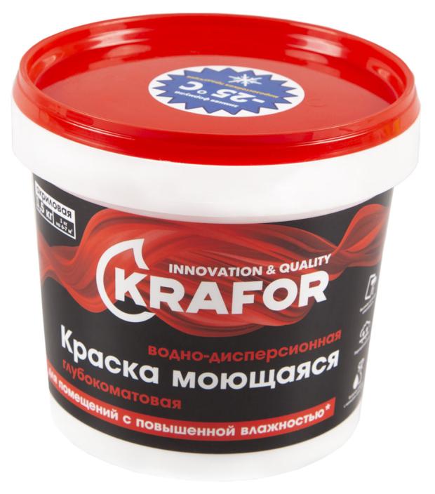 

Краска водно-дисперсионная KRAFOR моющаяся глубокоматовая для влажных помещений, 1,5 кг
