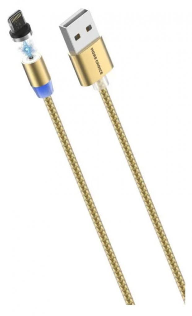 

Дата-кабель More Choice K61Si магнитный USB 2.4A для Apple 8-pin золотой, 1 м