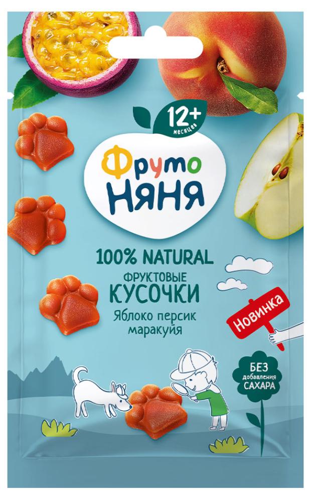 Кусочки фруктовые ФрутоНяня из яблок персиков и маракуйи, 15 г