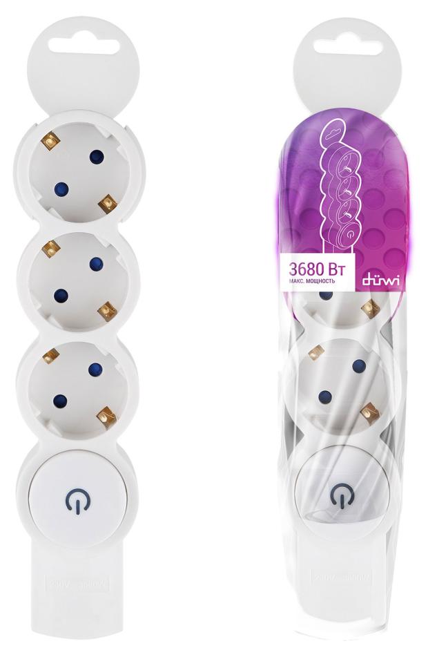 

Колодка розеточная duwi 3 гнезда с заземлением 3680Вт выключатель защитные шторки