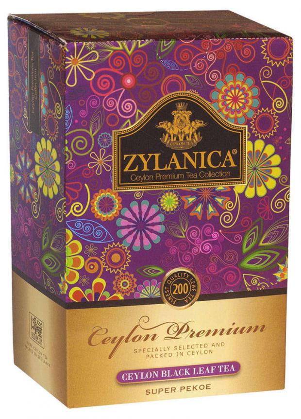 Чай черный ZYLANICA Ceylon Premium Collection Super Pekoe листовой, 200 г цена и фото