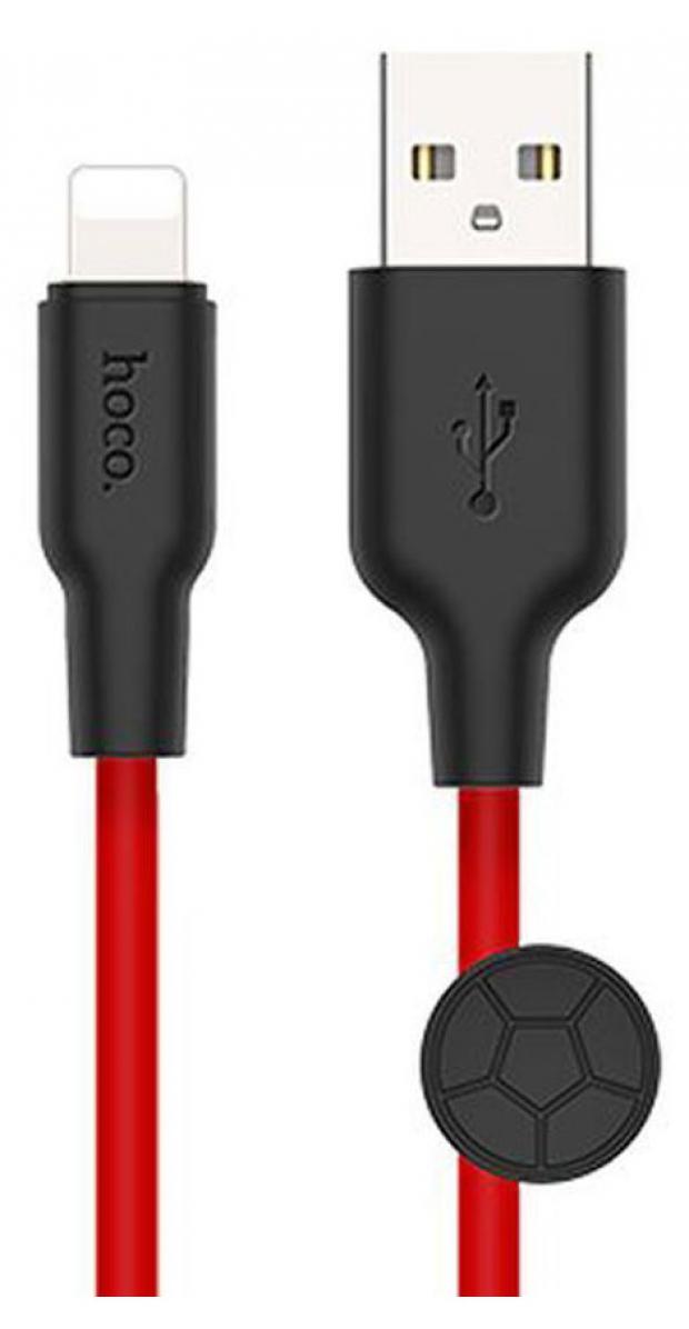 USB кабель Hoco X21 Lightning 8-pin красный, 25 см