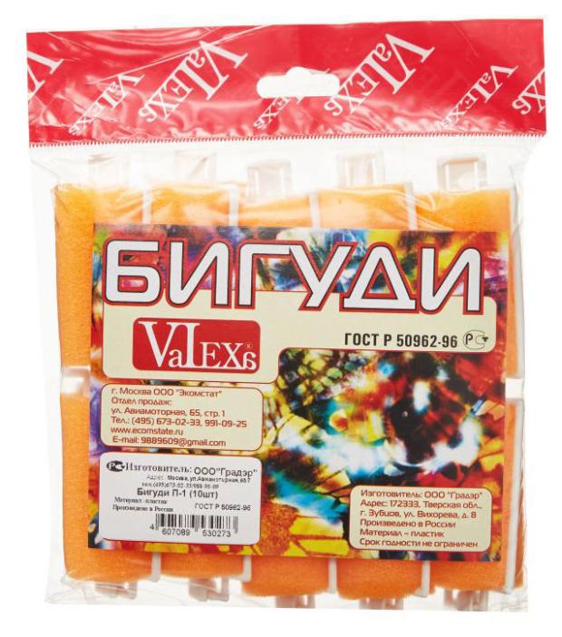 Бигуди Valexa поролоновые D 30 мм на липучке, 10 шт