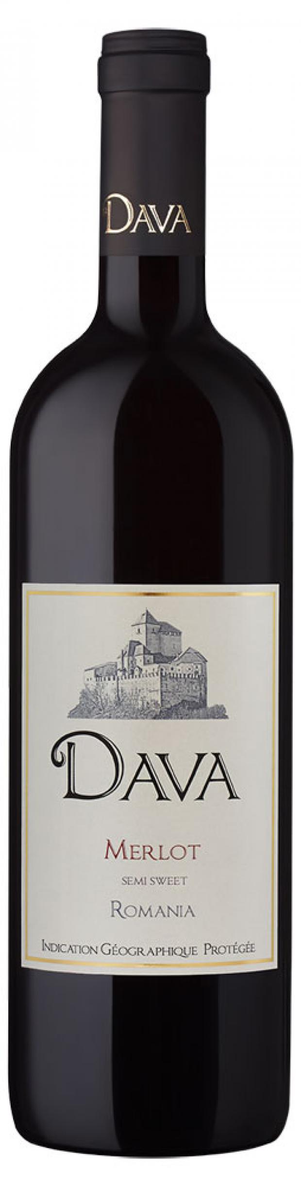 Вино Dava Merlot красное полусладкое Румыния, 0,75