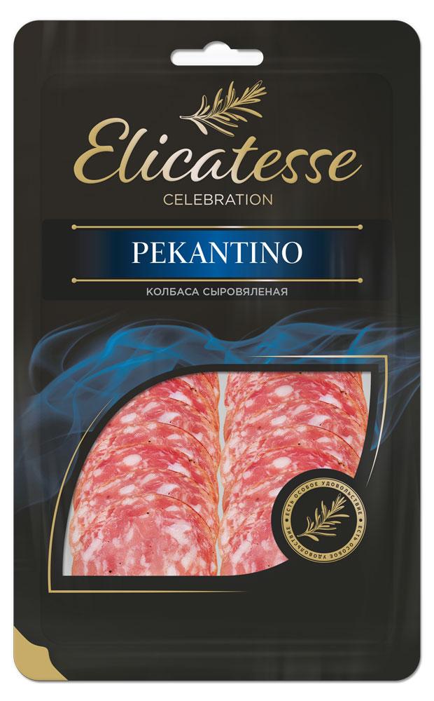 Колбаса сыровяленая Elicatesse Pekantino нарезка, 100 г колбаса сыровяленая la ferrano tartuffo нарезка 70 г