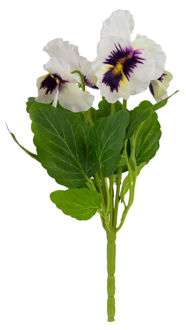 

Цветок искусственный Анютины глазки белые, 30 см