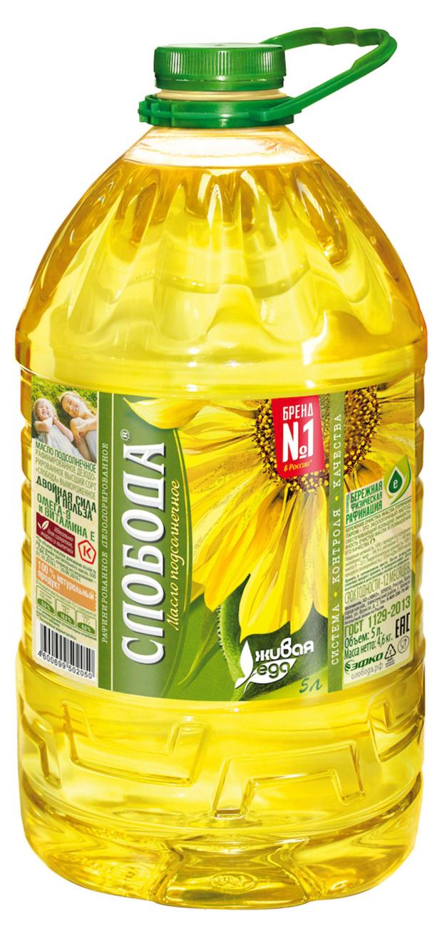 Масло подсолнечное Слобода рафинированное 5 л 729₽
