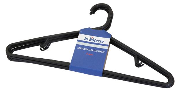 

Вешалки La Hotesse пластиковые черные 41х21 см, 5 шт