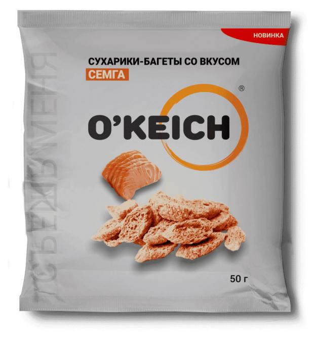 Сухарики-багеты O'KEICH ржано-пшеничные вкус семга, 50 г