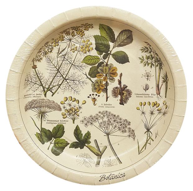 

Тарелка одноразовая бумажная Botanica 23 см, 6 шт