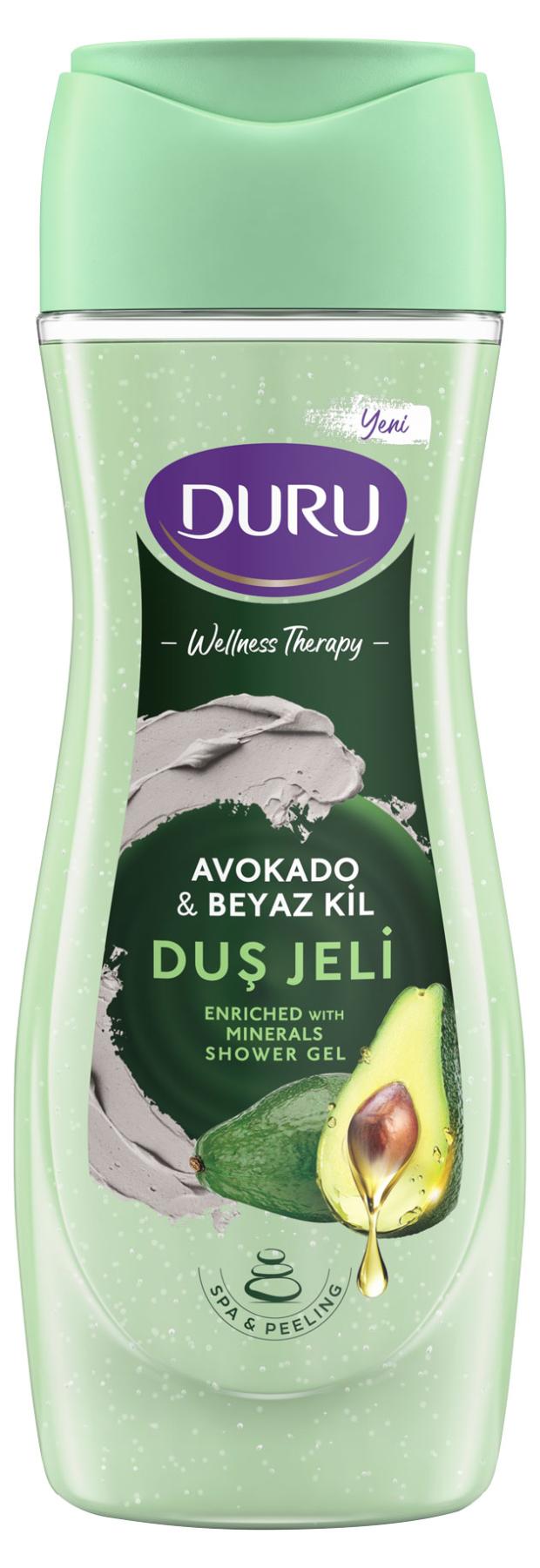 Гель для душа Duru Wellness Therapy Avocado & White clay, 450 мл